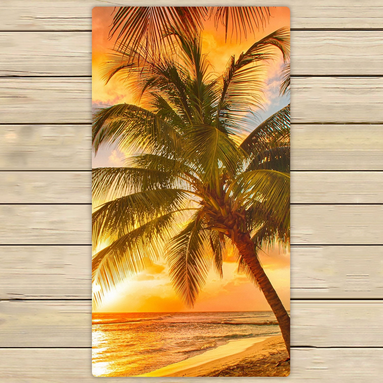 YKCG Sunset Landscape Nautical Beach Tropical Palm Tree Hand Towel ...