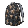 thumbnail image 2 of Highland Cow and Flower Print Backpack for School, Cute School Bag with Adjustable Shoulder Straps and Padded Back, 15.3"x11"x7.1", 2 of 5