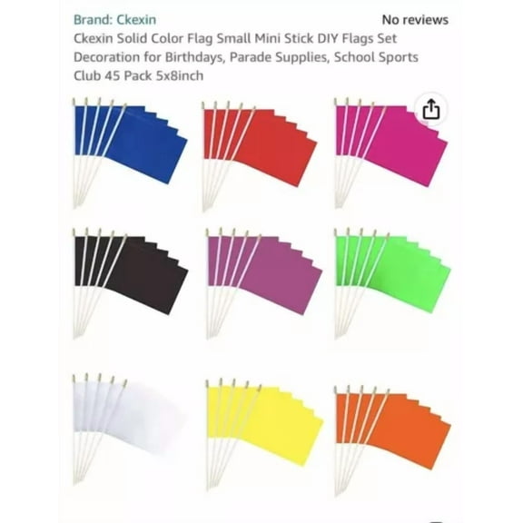 Solid Color Blank Flags Set 5X8 Inch, Diy Parade , Party Decor, Pride 45 Pack