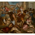 thumbnail image 2 of Jacopo Palma il Giovane 13x12 Black Ornate Wood Framed Double Matted Museum Art Print Titled: The Massacre of the Innocents, 2 of 5