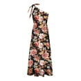 thumbnail image 7 of Cyber&Monday Deals USSUMA Summer Dresses for Women 2022 Beach Bohemian Floral Tiered Maxi Dress Womens Boho Summer One Shoulder Sleeveless Beach Party Long Sun Dress, 7 of 7