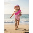 thumbnail image 6 of BemeyourBBs Toddler Baby Girls Swimsuit with Hat 2 Pcs Set Cherry Bow Strawberry Print Ruffled Trim Spaghetti Strap Sleeveless Swimwear, 6 of 9