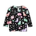 thumbnail image 3 of CCRFTGI Cute Teen Girl Shirts Size 10-12 Summer 3/4 Sleeve Animal Print Tee Tops Trendy Loose Comdy Clothes for Teen Girls Crew Neck Shirts Black 9-10 Years, 3 of 4