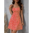 thumbnail image 4 of The cami dress with small flower prints a backless design and thin spaghetti straps is suitable for beach vacations and summer, 4 of 10