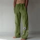 thumbnail image 1 of Pantalones largos de verano para hombre, de algodón y lino, con pierna ancha, estampados, con cordones, para deportes y vacaciones, 1 of 7