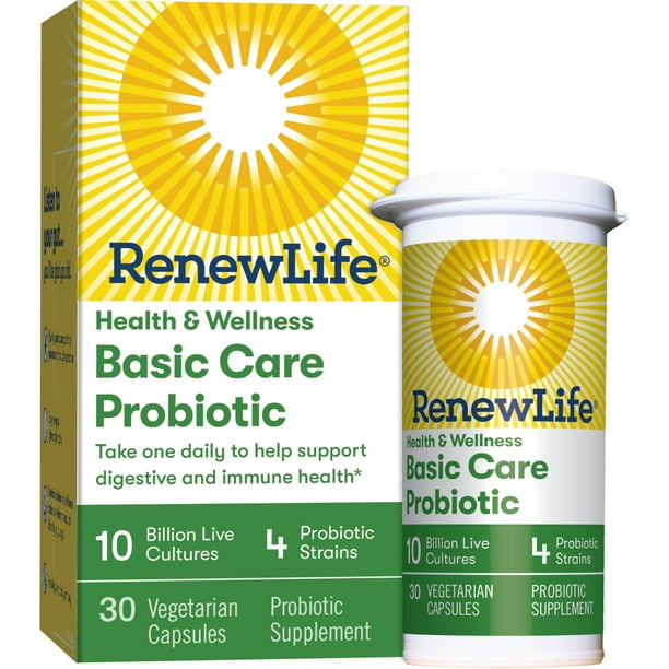 Renew Life Basic Care Probiotic Capsules, 10 Billion, 30 Ct - Walmart ...