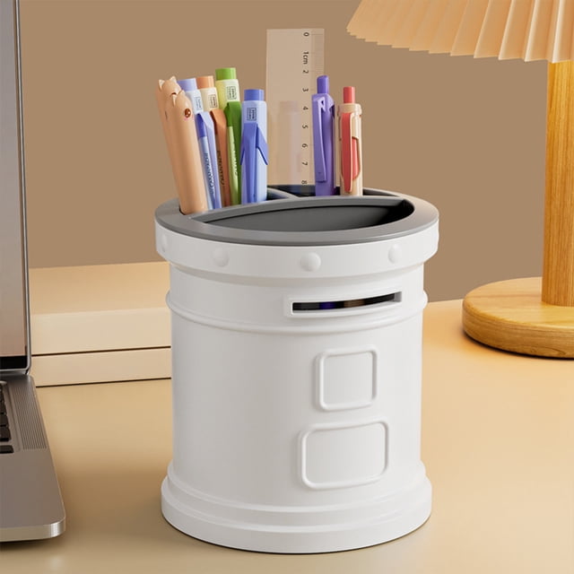Mailbox Shaped Desk Organizer with 3 Compartments for Pens, Office Supplies, and Makeup – Large Capacity Desktop Storage for School and Home