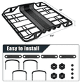 thumbnail image 3 of 50 x 37.8 Inch Roof Rack Cargo Baskets, 165Lbs Capacity Metal Rooftop Cargo Carrier, Car Roof Basket for SUV, Car, Truck…, 3 of 7