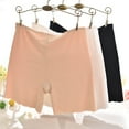 thumbnail image 2 of opvise High Waist Seamless Wave Cuffs Safety Panties Summer Lady Seamless Ice Silk Shaping Shorts Skin L, 2 of 7