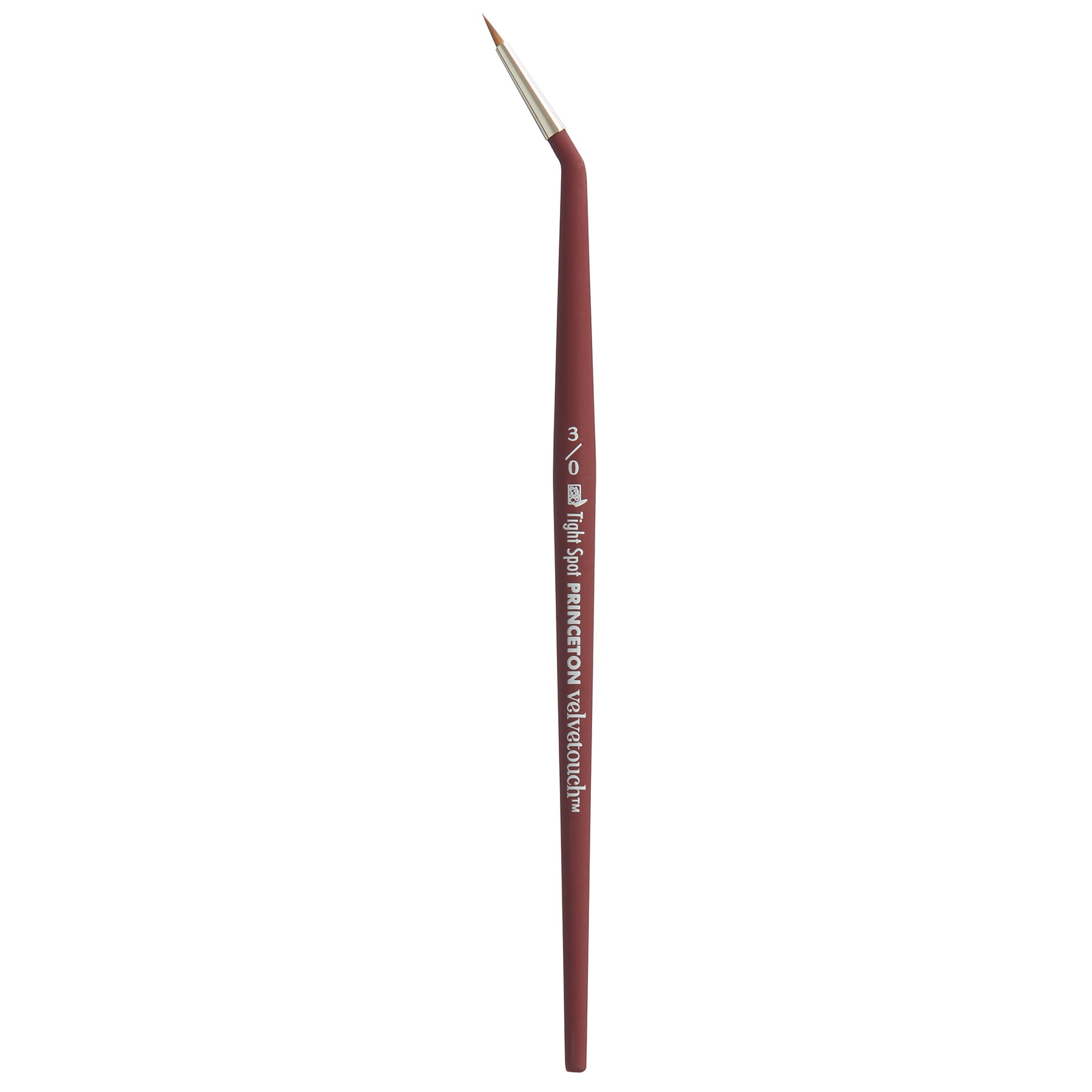 Princeton Velvetouch Minitightspt Brush, Synthetic Bristles, Short Handle Mixed Media Paintbrush, Scarlet, Size 3/0, Pack of 3