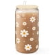 thumbnail image 1 of Vaso para beber SANDJEST Daisy, vaso de vidrio con tapa, 470 ml, 1 of 7