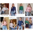 thumbnail image 5 of PRETTYGARDEN Sheer Lace Raglan Long Sleeve Shirts for Women | Soft Stretchy Knit,See Through Floral Sleeves,Crewneck Fitted Tshirts,Daily Going Out Tops,Office Layer,Fall Fashion Clothing, 5 of 9