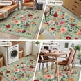 thumbnail image 5 of Sage Green Floral Runner Rug 2.7x5 FT, Non Slip Entryway Carpet, Spring Flowers Leaves Farmhouse Washable Soft Floor Carpet Entrance Mat Non-Shedding Throw Rug for Hallway Laundry Room Bedside, 5 of 9