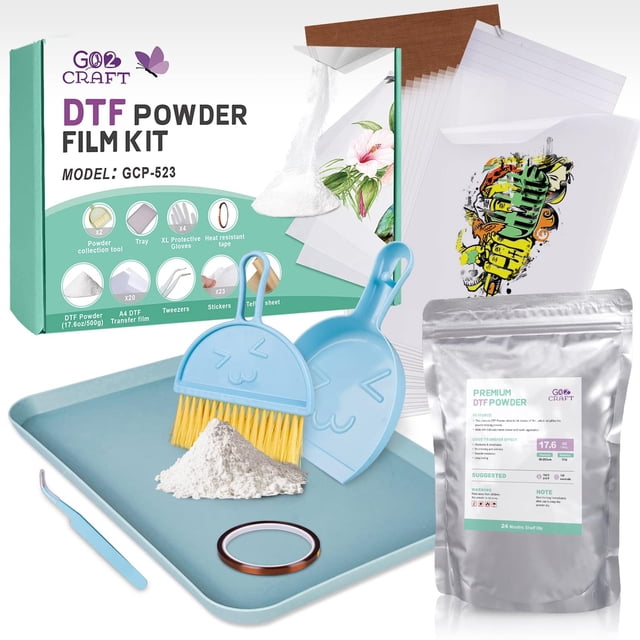 Kit de polvo DTF Transfer Flim GO2CRAFT, 500 g, para camiseta