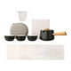 thumbnail image 4 of Juego de tetera portátil 1 tetera y 3 tazas Tetera de cerámica pequeña portátil para exteriores Negro, 4 of 9