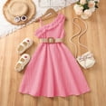 thumbnail image 7 of ITSAME Dress for Girls, Sleeveless Ruffled Waist-Cinching One Shoulder Kids Pageant Party Formal Dress Pink 8-9T, 7 of 7