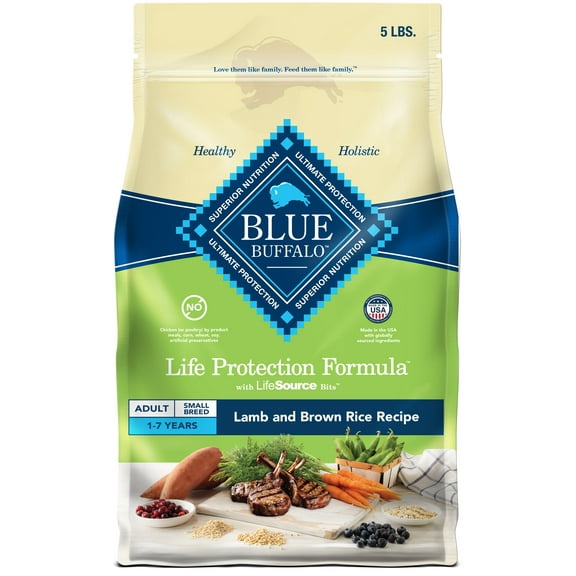 Blue Buffalo Life Protection Formula Small Breed Dry Dog Food, Lamb & Brown Rice, 5 lbs.