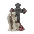 thumbnail image 1 of Estatua Solar para jardín, decoración de tumba de cementerio, estatuilla de Ángel cruzado, luz para exteriores, para balcón, patio trasero, paisaje de Beige, 1 of 8