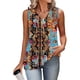 thumbnail image 5 of Mujeres sin mangas Tops verano no posicionado impreso rayas V-cuello capa base blusa casual, Mujeres V-cuello de verano Tops, 5 of 6