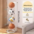 thumbnail image 6 of Yooshoverk Dual-Level Basketball Rack, Storage Stand for Balls and Gear, 6 of 9