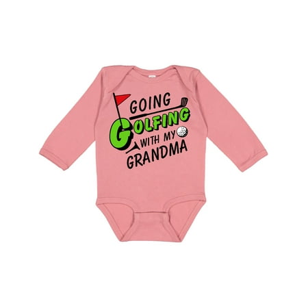

Inktastic Going Golfing with My Grandma- Kids Golf Gift Baby Boy or Baby Girl Long Sleeve Bodysuit