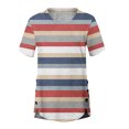 thumbnail image 4 of Fiudx Ofertas de La Semana Moda Mujer Casual Cuello Redondo Impresión Blusa Manga Corta Camiseta Verano Tops, 4 of 4