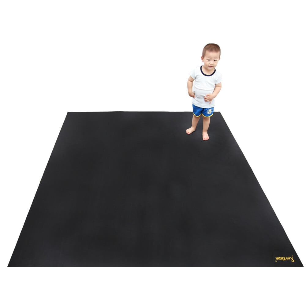RevTime Extra Large Exercise Mat 8 x 6 Feet (96"x 72"x1/4") Durable Home Workout Mat, Black
