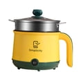thumbnail image 3 of simhoa Electric Hot Pot US Adapter 1.8L Ramen Cooker for Cooking Dumpling Dormitory Yellow, 3 of 8