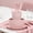 Pink, variant on SHJHENG Eco-friendly Wheat Straw Dinnerware Set - Rice Bowl Dishs Plates Cup 6 Pieces Portable Knife Fork Spoon Chopsticks Gift with Utensils - Great for Picnic, Camping