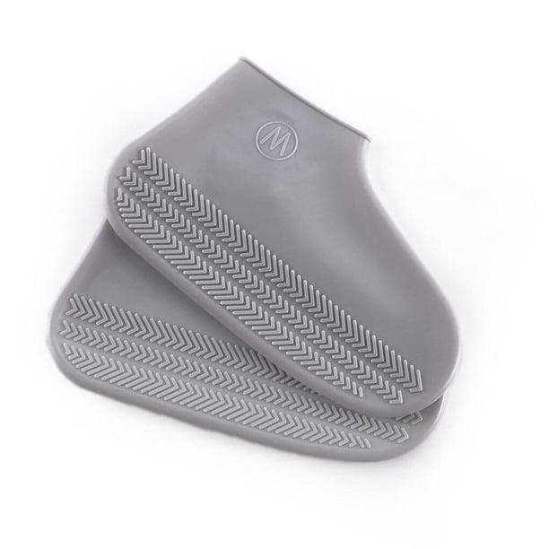 Naiovety Cubierta de zapatos Protector de zapatos impermeable de silicona Cubrezapatos antideslizantes resistentes al desgaste, blanco, S Paraguas de lluvia Gris L