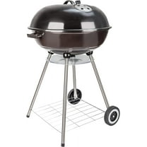 22 Inch Portable Charcoal Grill with Wheels for Outdoor Cooking Barbecue Camping BBQ Coal Kettle Grill - Heavy Duty Round with Thickened Grilling Bowl Wheels for Small Patio Backyard