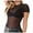 Black, variant on Lixiuxyad Woman's Summer Tops Women's Mesh Tight See Through Base Blouse Short Sleeve T Shirt Top