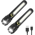 thumbnail image 1 of Lampe de Poche Tactique LED, Lot de 2 3 Modes Lampes de Poche Portables, Lampes de Poche Zoomables Réglables, 16cm Noir, 1 of 5