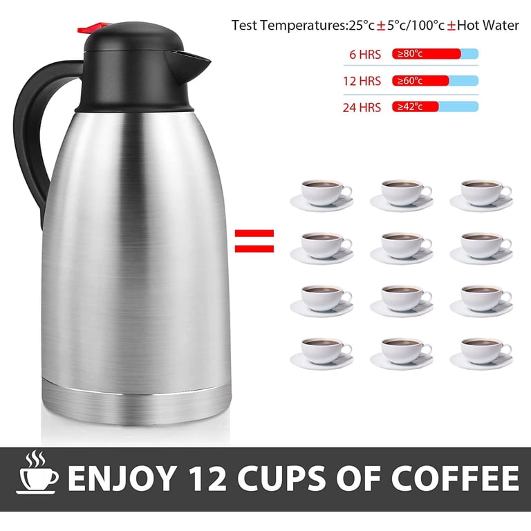 SSAWCasa 68oz Thermal Coffee Carafe Silver photo 5