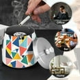 thumbnail image 4 of Yayeee Ashtray with Lid for Cigarette Smokeless Stainless Steel Home Ash Holder, Red Triangles, 4 of 7