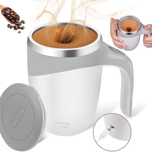OFEFE Self Stirring Mug,Self Mixing Coffee Mug,Rechargeable Automatic Magnetic Stirring Coffee Mug,Rotating Home Office Travel Mixing Cup