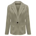 thumbnail image 5 of Yigetop Womens Blazer Women's Autumn and Winter Long Sleeved Button Solid Color Cardigan Small Suit Jacket Casual Blazer for Women Army Green L, 5 of 6