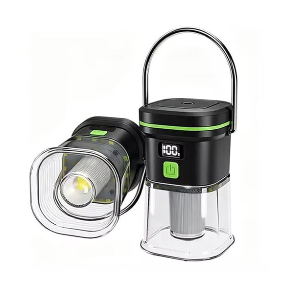 Portable LED Camping Lantern, 3 Light Modes 1500mAh Rechargeable Tent Light with Type-C Charging, IPX4 Waterproof Outdoor Hanging Emergency Lamp for Hiking, Camping, Power Outage
