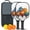 Black, variant on Pickleball Paddles Set Of 2, Fiberglass Surface, Unhappy Birds Print, 4 Balls & Bag