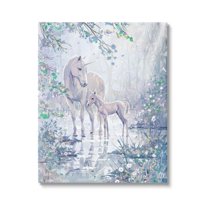 Stupell Unicorn Magical Forest Meadow Fairy Tales & Fantasy Painting Gallery Wrapped Canvas Print Wall Art