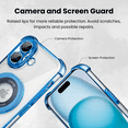 thumbnail image 5 of Entronix Magnetic Clear Case for iPhone 17, Built-in Kickstand Ring Shockproof Bumper, Blue, 5 of 6