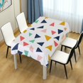 thumbnail image 4 of Yayeee Tablecloths 54" x 54" Rectangle Wrinkle Resistant Party Table Cover, White Minimalist Triangles, 4 of 8