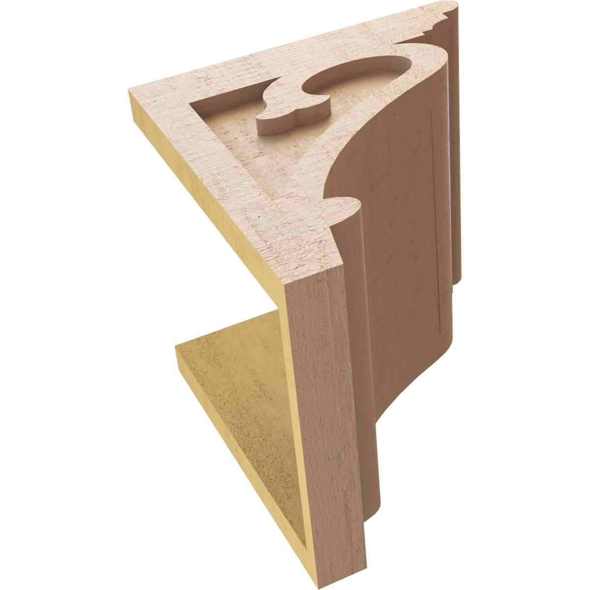 10"W x 10"D x 10"H Wide Mayflower Rough Cedar Woodgrain TimberThane Corbel, Primed Tan