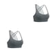 thumbnail image 1 of Guardurnaity Sujetadores deportivos Elasticidad Gran material Sujetador de fitness Ejercicio Práctico Deporte Prop Back Dulce regalo Chic gris claro XL 2piezas, 1 of 6