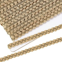 16.4 Yard Gimp Braid Trim 0.4Inch Dark Khaki Trim Polyester Woven Fabric Trim Lace Trim Upholstery Trim for Process Sewing and DIY Crafts Upholstery Curtain Slipcover Decoration 1card DIY