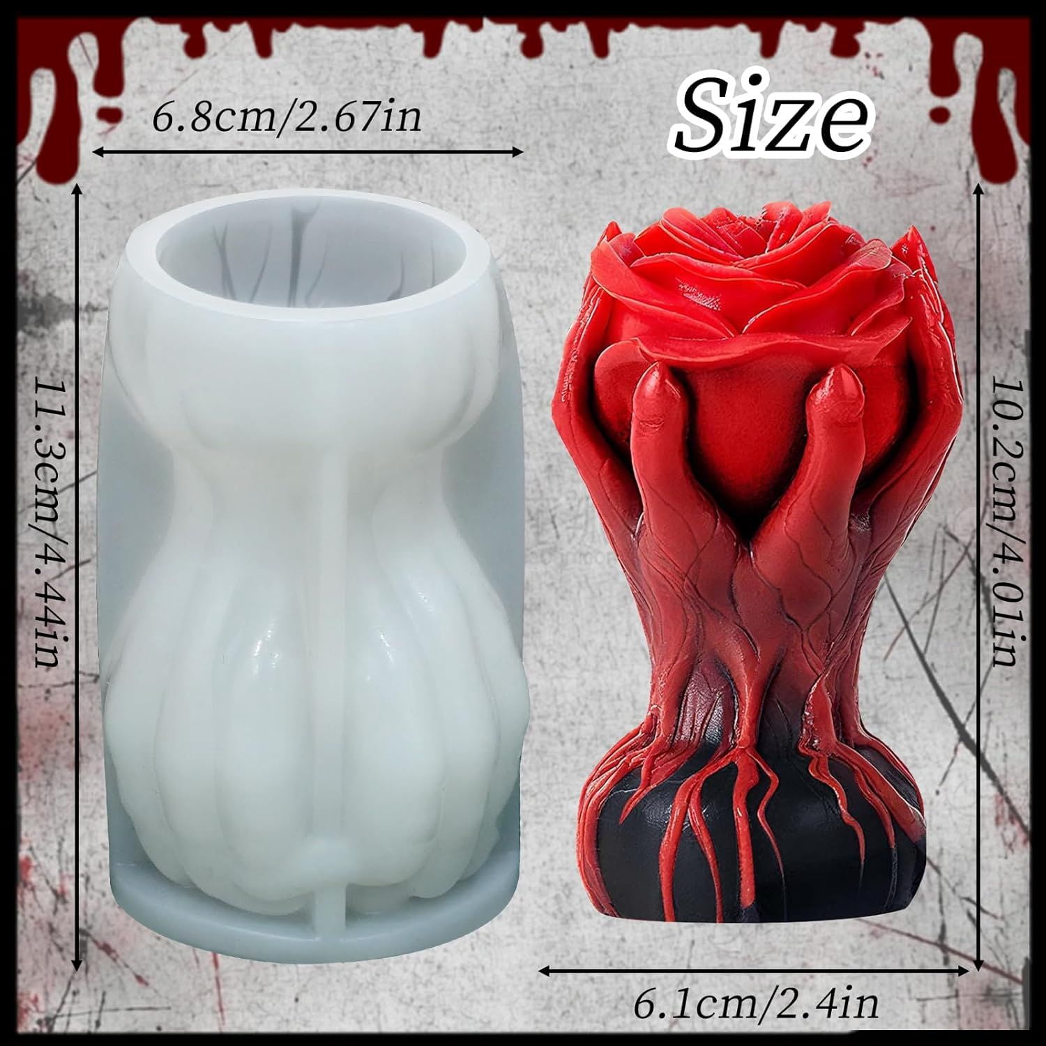 3D Skull Silicone Mold for Resin Candle Soap and Whiskey Ice Making