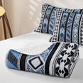 thumbnail image 4 of Homewish Blue Retro Boho Rhombus Quilt Full,Bohemian Exotic Style Full Bedspread Sets,3 Pieces, 4 of 7
