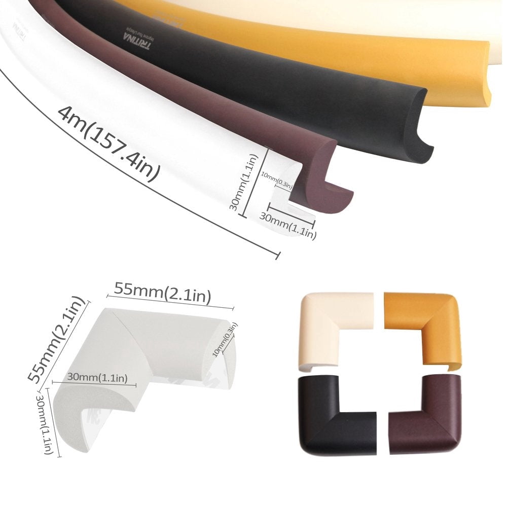 Corner and Edge Guards - 14ft (4.3m) [13ftEdge Cushion + 8 Corner Cushion] Premium Child Protector, Child Safety, Home Safety 1st Mamami