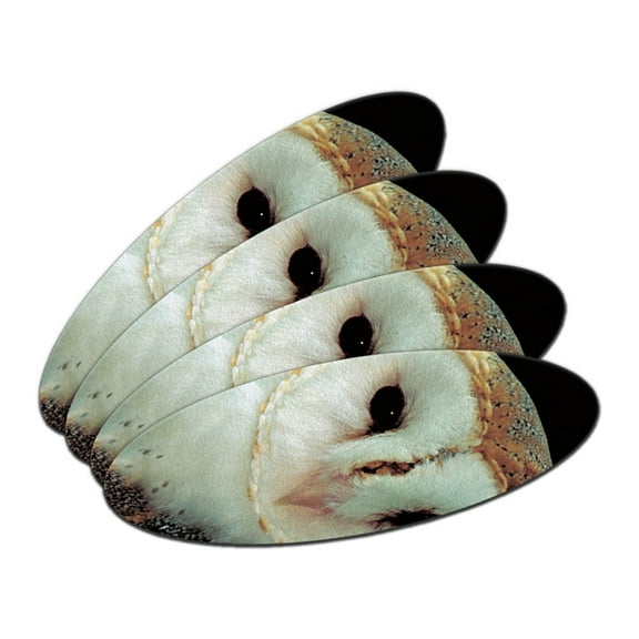 Barn Owl - Bird Double-Sided Oval Nail File Emery Board Set 4 Pack
