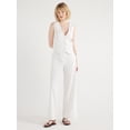 thumbnail image 2 of Scoop Women's and Women's Plus Linen Blend V-Neck Button Vest, Sizes XS-4X, 2 of 5
